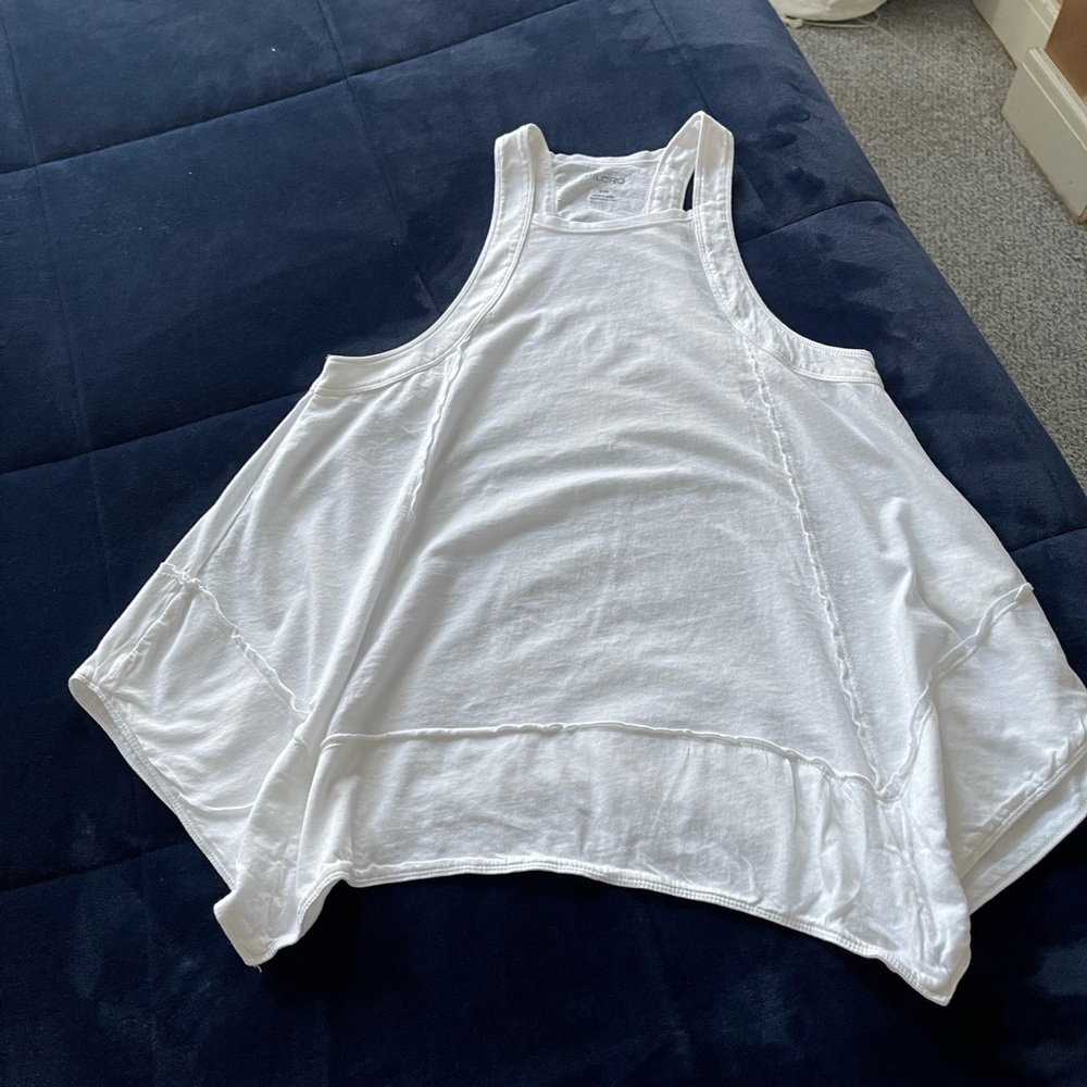 Pilcro White Tank top.  Handkerchief hem.  Size XXS
